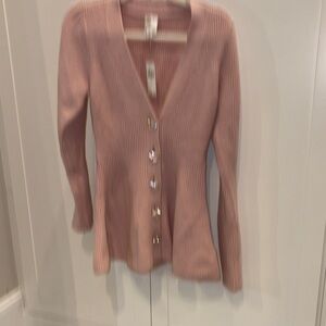 Maeve Blush Cardigan with Gold Buttons
